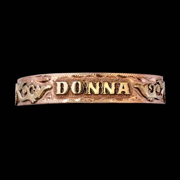 Loretta Western Cuff Bracelet, Customize the 'Loretta' cuff Bracelet with your name, initals, bible verse or any lettering you'd like! This bracelet is hand-crafted on a Copp